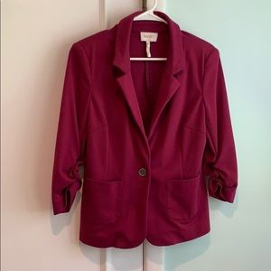 Laundry plum stretchy blazer with 3/4 sleeves